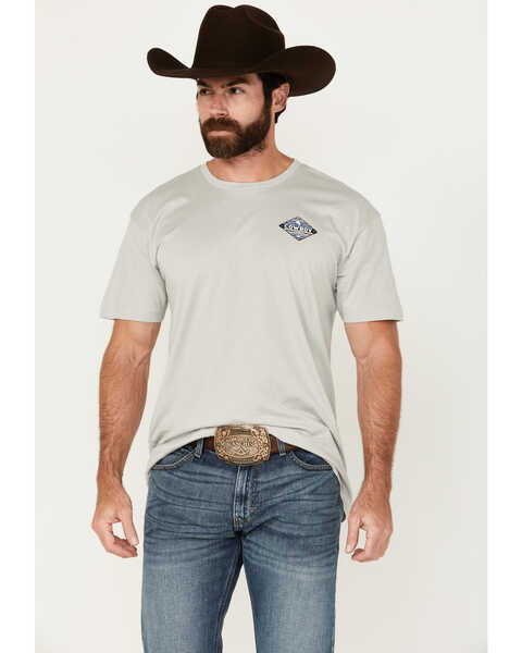Cowboy Hardware Men's Built Tough Shield Short Sleeve T-Shirt, Light Grey, hi-res