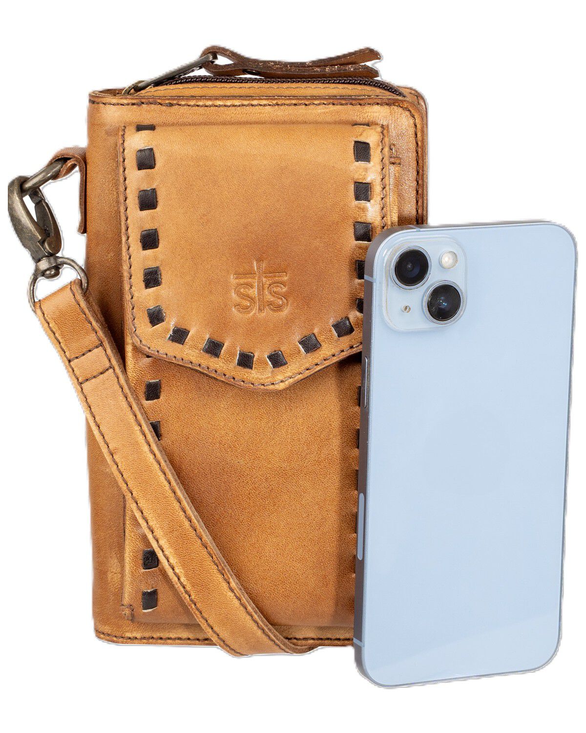 Image #3 - STS Ranchwear by Carroll Women's Bandera Quickdraw Crossbody Wallet, Caramel, hi-res