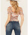 Image #4 - Ash & Violet Women's Short Sleeve Floral Smocked Crop Top, Multi, hi-res