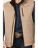 Image #3 - Cinch Men's Textured Logo Concealed Carry Zip Bonded Vest, Stone, hi-res