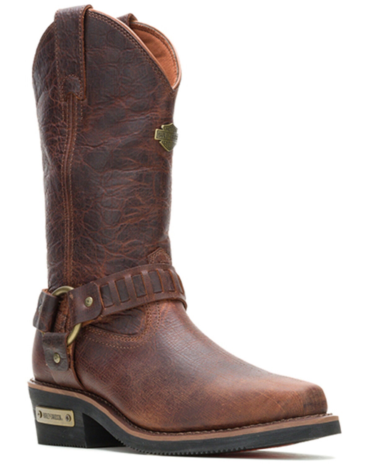 Image #1 - Harley Davidson Men's Pecos Motorcycle Western Boots - Snip Toe, Brown, hi-res