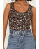 Image #3 - Originality Women's Lace Leopard Print Corset Top, Brown, hi-res