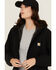 Image #2 - Carhartt Women's Rain Defender® Loose Fit Lightweight Insulated Hooded Coat, Black, hi-res