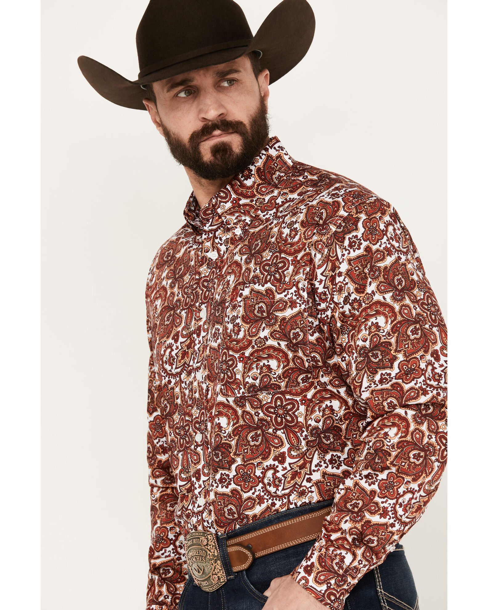 Cinch Men's Paisley Print Long Sleeve Button Down Western Shirt - Country  Outfitter