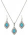 Montana Silversmiths Women's Royal Cluster Drop Jewelry Set, Silver, hi-res
