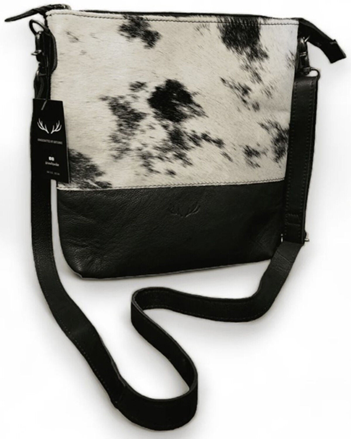 Ranch Junkie Women's Highlands Cowhide Large Crossbody Bag, Black, hi-res