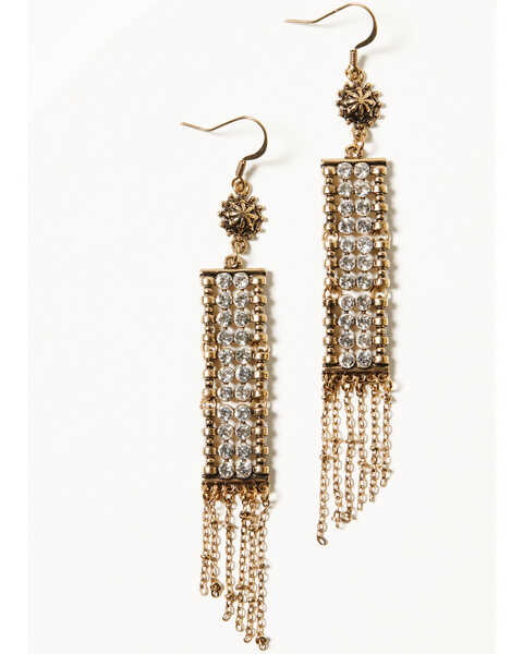 Shyanne Women's Summer Moon Antique Rhinestone Earrings , Gold, hi-res