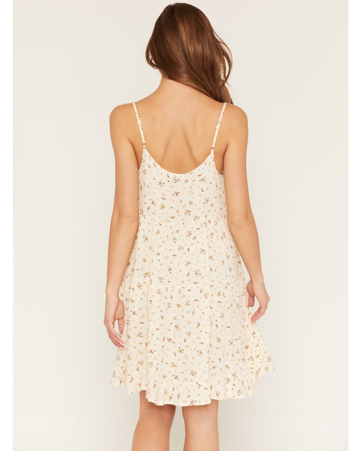 Image #4 - Wild Moss Women's Floral Print Mini Dress, Cream, hi-res