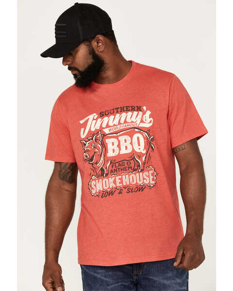 Flag & Anthem Men's Jimmy's BBQ Smokehouse Graphic Burnout T-Shirt, Red, hi-res
