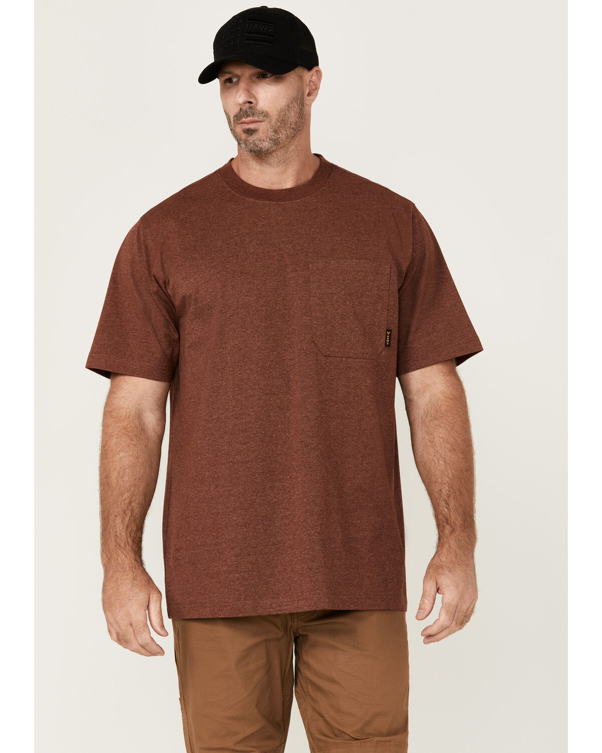 Image #1 - Hawx Men's Forge Short Sleeve Work T-Shirt, Mahogany, hi-res