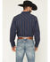 Image #4 - Moonshine Spirit Men's Riff Stripe Print Long Sleeve Snap Western Shirt, Navy, hi-res