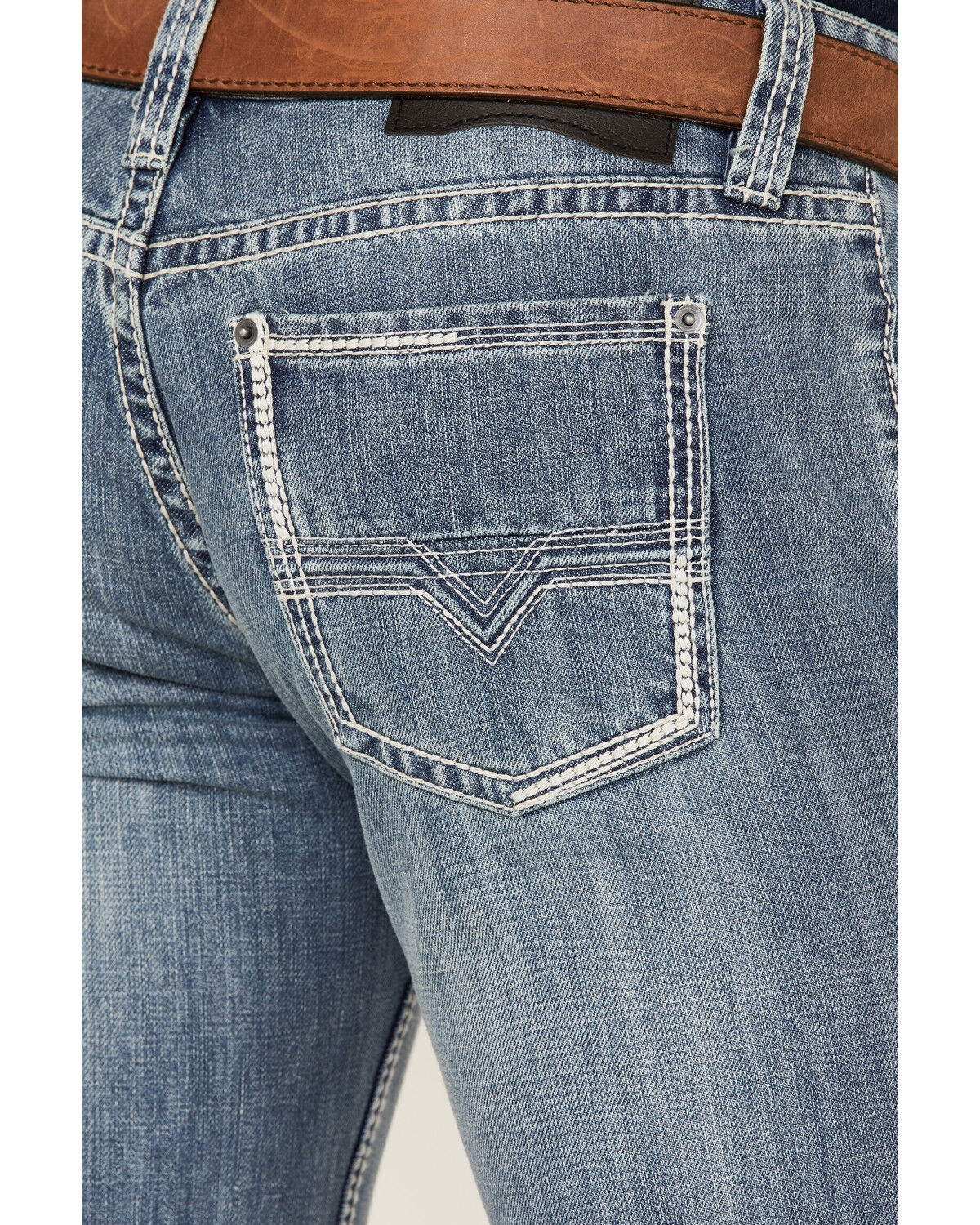 Image #2 - Rock & Roll Denim Men's Pistol Light Wash Regular Straight Jeans, Light Wash, hi-res