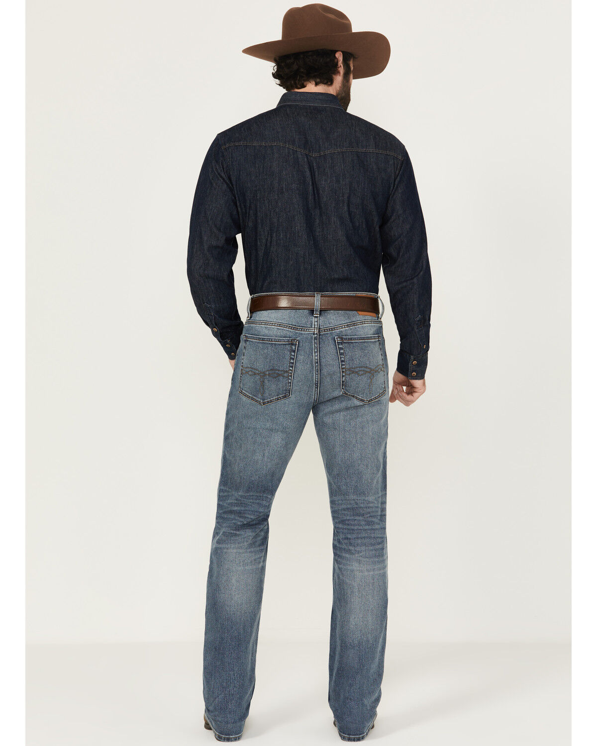 Image #3 - Blue Ranchwear Men's Bronson Slim Straight Stretch Denim Jeans, Medium Wash, hi-res