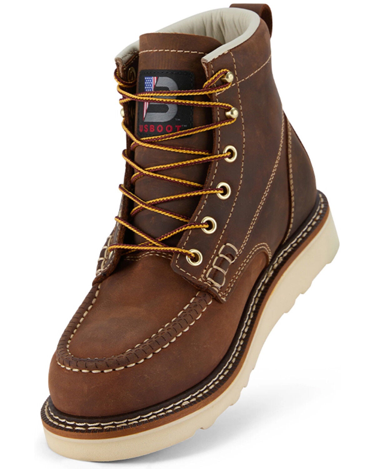 Image #4 - US Boot Men's 6" Driftlock Waterproof Moc Work Boots - Soft Toe, Brown, hi-res