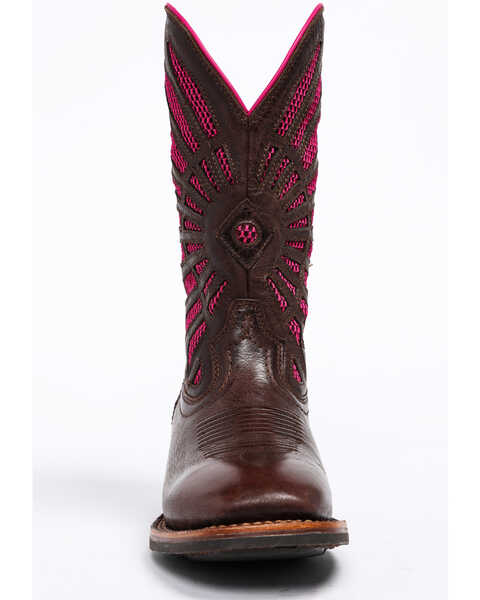 Image #4 - Shyanne Women's Xero Gravity Mesh Panel Western Boots - Square Toe, Brown/pink, hi-res