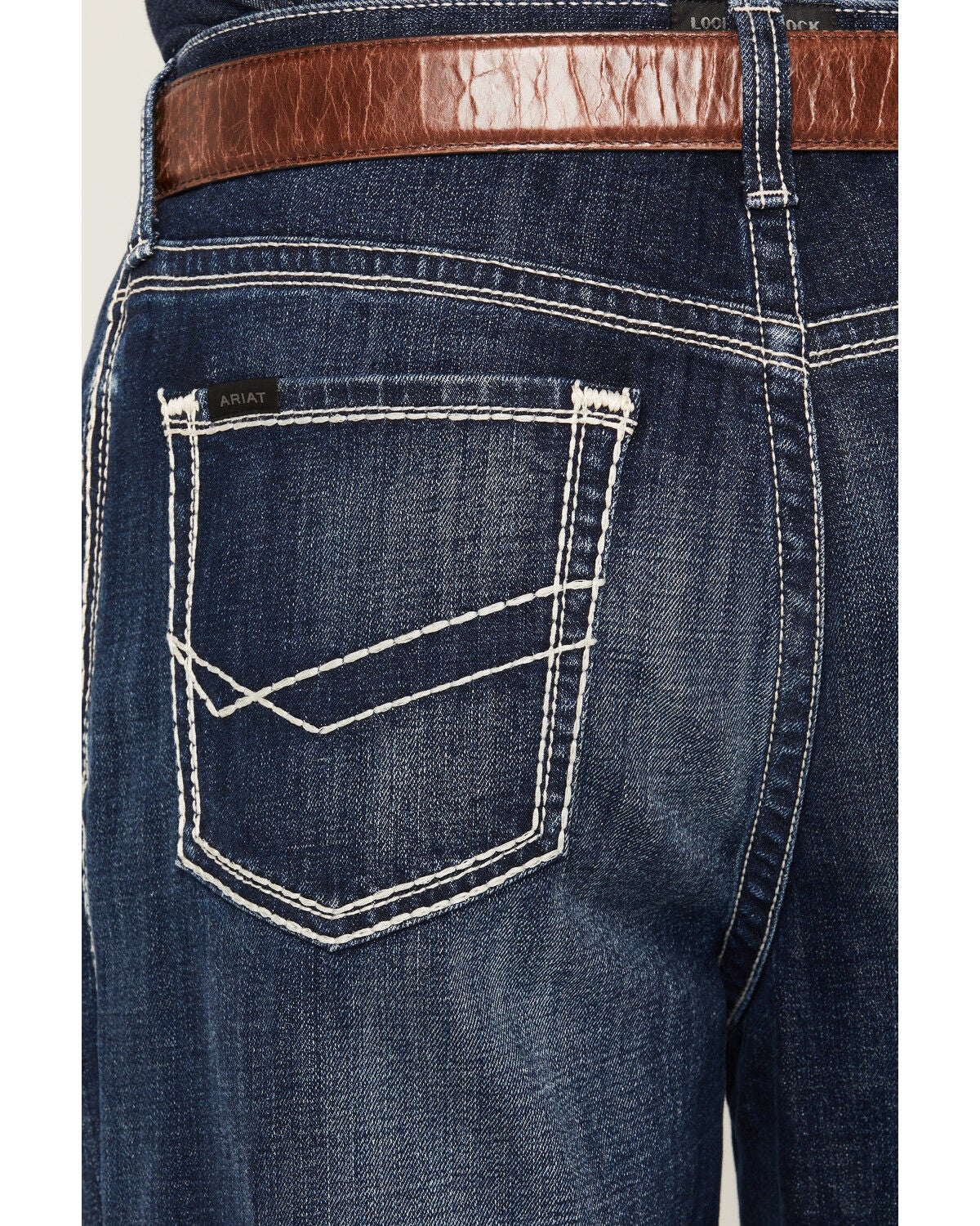Image #4 - Ariat Men's Hugo Hansen Dark Wash Baggy Straight Stretch Denim Jeans, Dark Wash, hi-res
