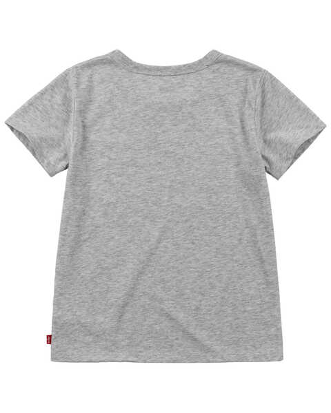 Image #2 - Levi's Girls' Sequin Logo Patch Short Sleeve Tee , Grey, hi-res