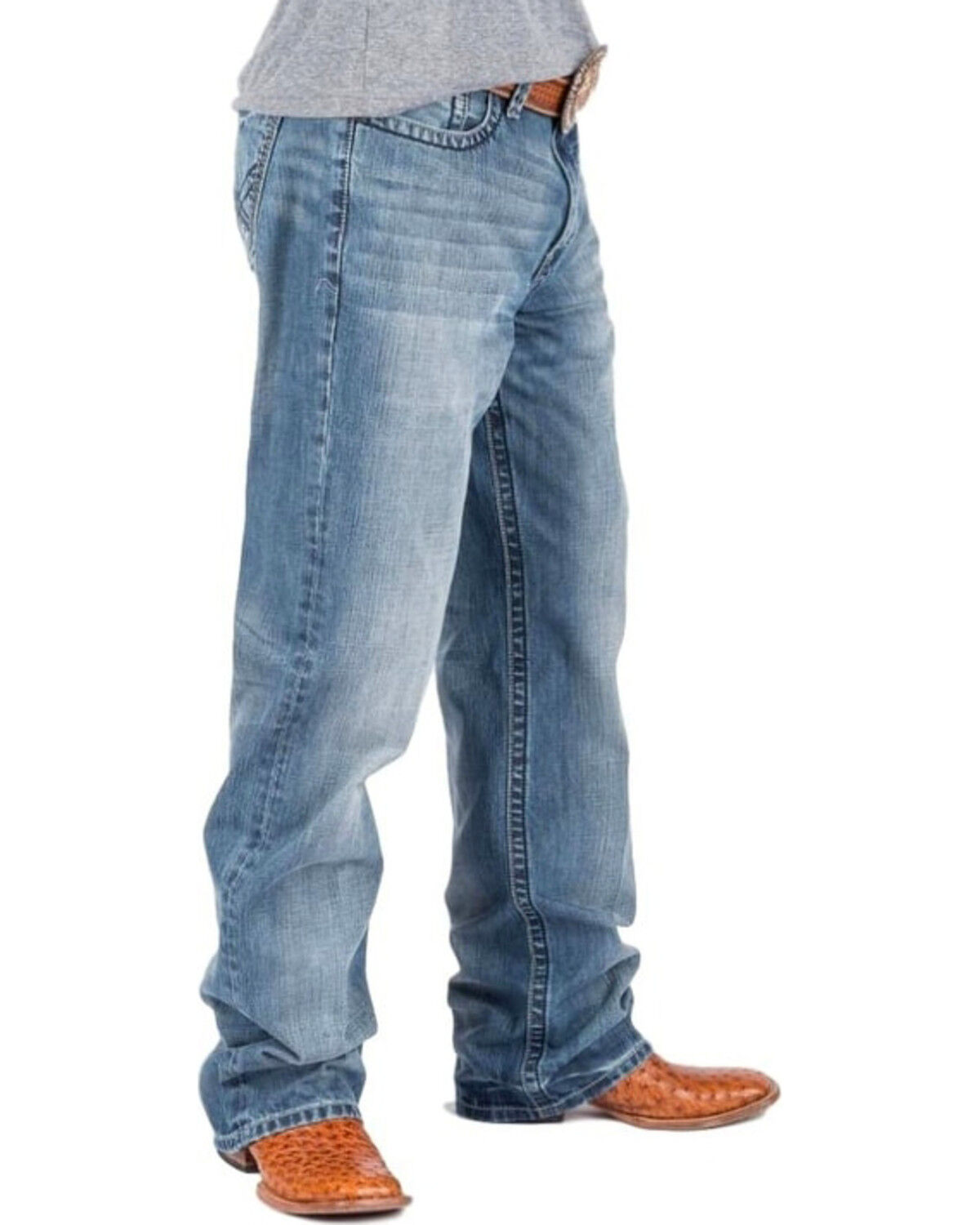 Image #2 - Tin Haul Men's Regular Joe Fit Light Wash Bootcut Jeans, Indigo, hi-res