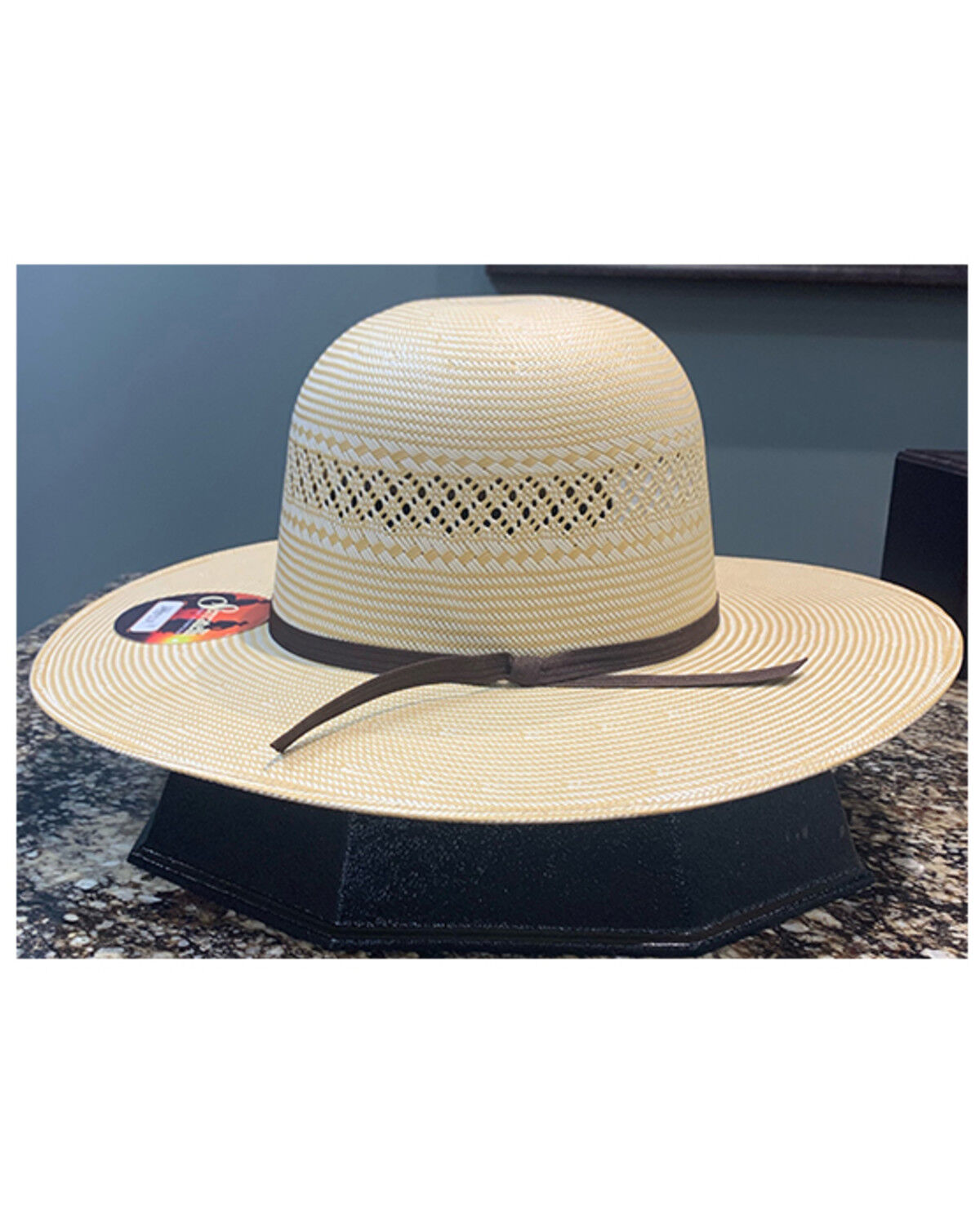 Image #1 - Serratelli Men's Natural Santana Open Shantung Straw Western Hat, Natural, hi-res