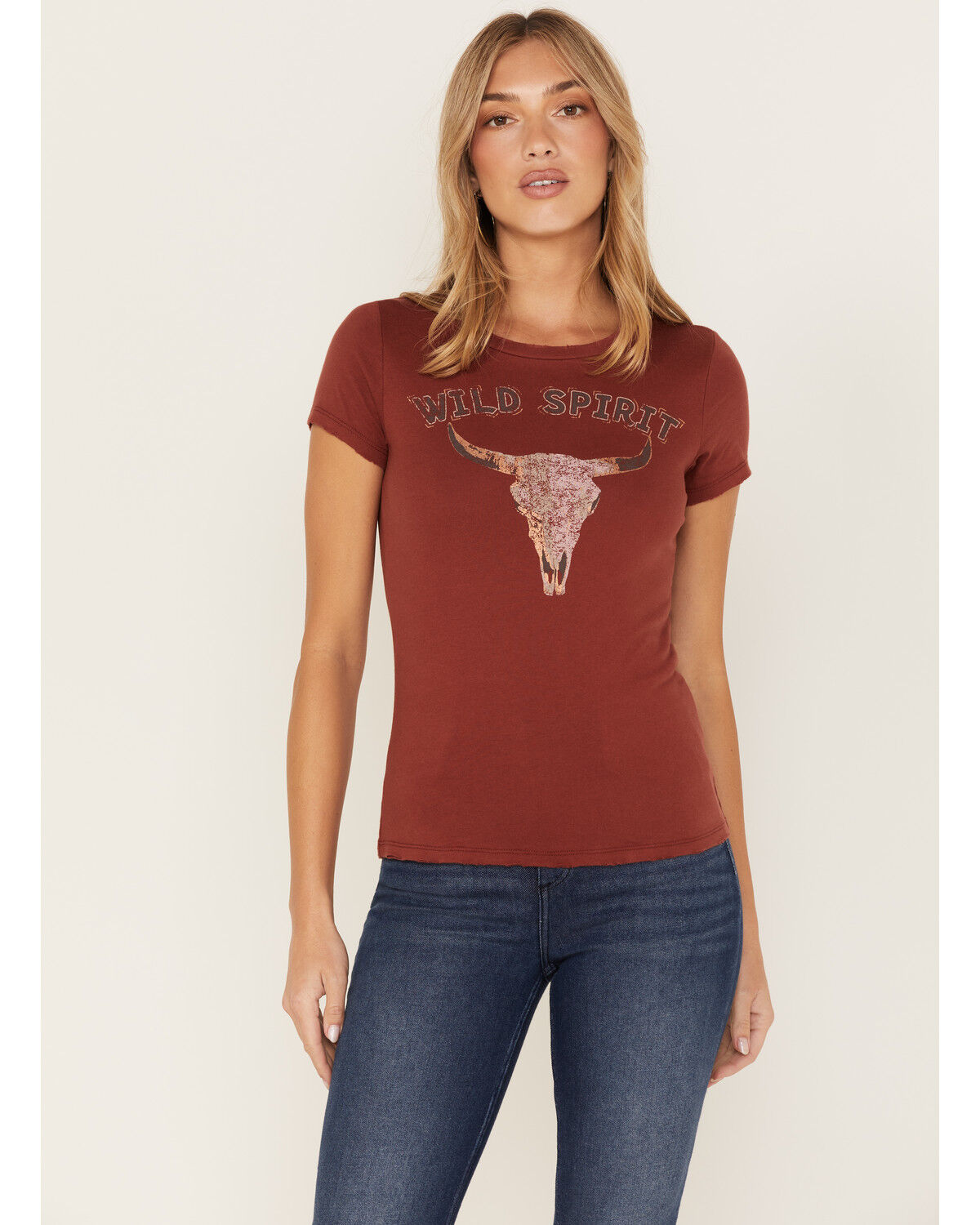 Image #1 - Idyllwind Women's Wild Spirit Graphic Trustie Tee, Brandy Brown, hi-res