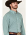 Image #2 - Ariat Men's Wrinkle Free Gus Plaid Print Long Sleeve Button-Down Western Shirt, Teal, hi-res