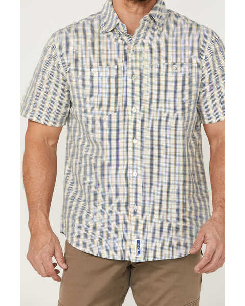 Image #3 - Resistol Men's Malone Small Plaid Short Sleeve Button Down Western Shirt , Off White, hi-res
