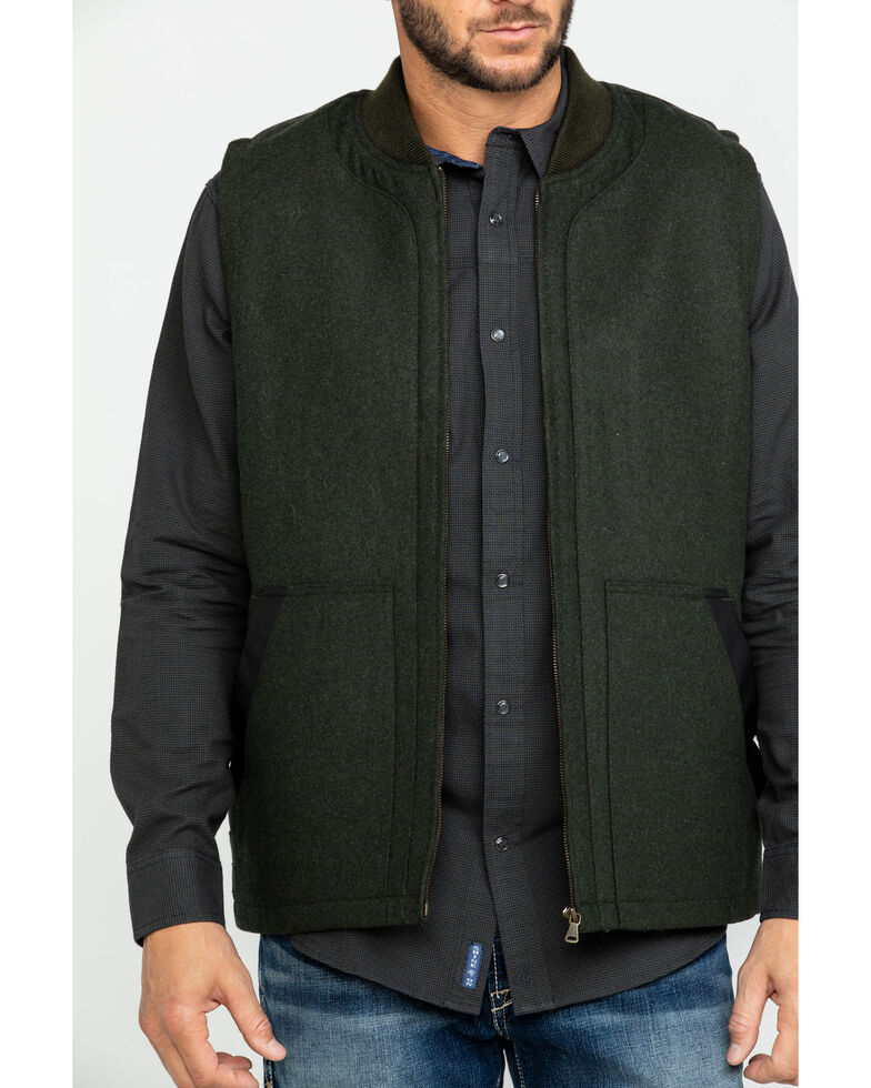Cody James Men's Grover Wool Blend Leather Pocket Vest , Olive, hi-res