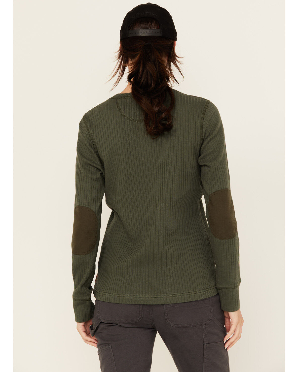 Image #4 - Lucky Brand Workwear Women's Long Sleeve Ribbed Henley Shirt, Olive, hi-res