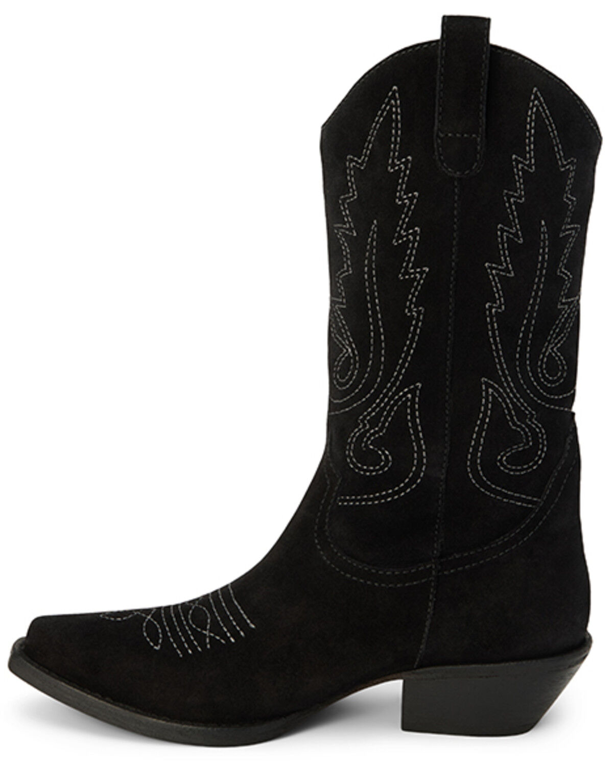 Image #3 - Matisse Women's Gaucho Suede Western Boots - Snip Toe, Black, hi-res