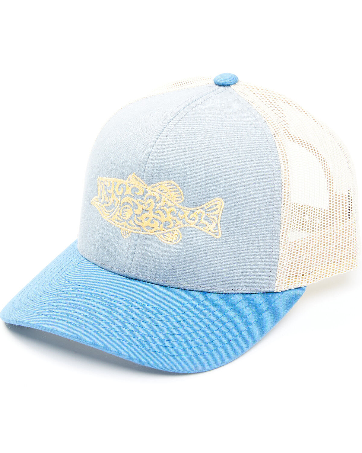 Image #1 - Oil Field Hats Men's Bass Mesh-Back Ball Cap, Grey, hi-res