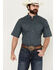 Image #1 - Ariat Men's Johnnie Geo Print Short Sleeve Button-Down Western Shirt, Navy, hi-res