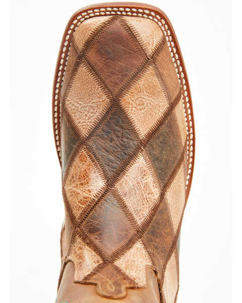 Image #6 - Horse Power Men's Patchwork Western Boots - Square Toe, Brown, hi-res