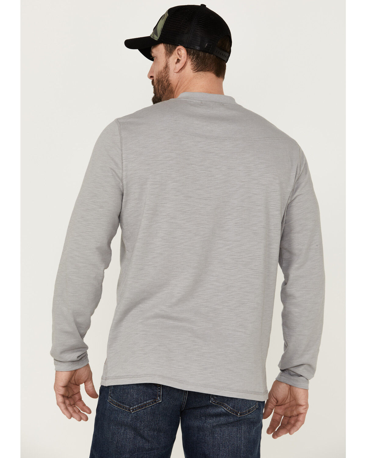 Image #4 - Brothers and Sons Men's Solid Heather Slub Long Sleeve Henley Shirt, Light Grey, hi-res