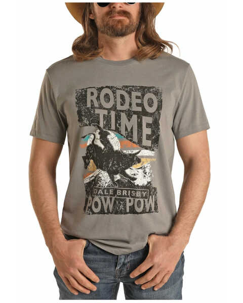Dale Brisby Men's Grey Rodeo Time Graphic Short Sleeve T-Shirt , Grey, hi-res