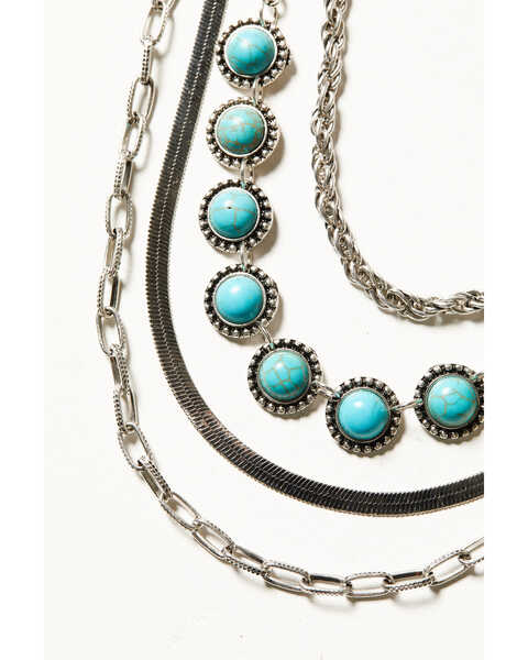 Image #2 - Shyanne Women's Layered Snake Chain Necklace , Silver, hi-res