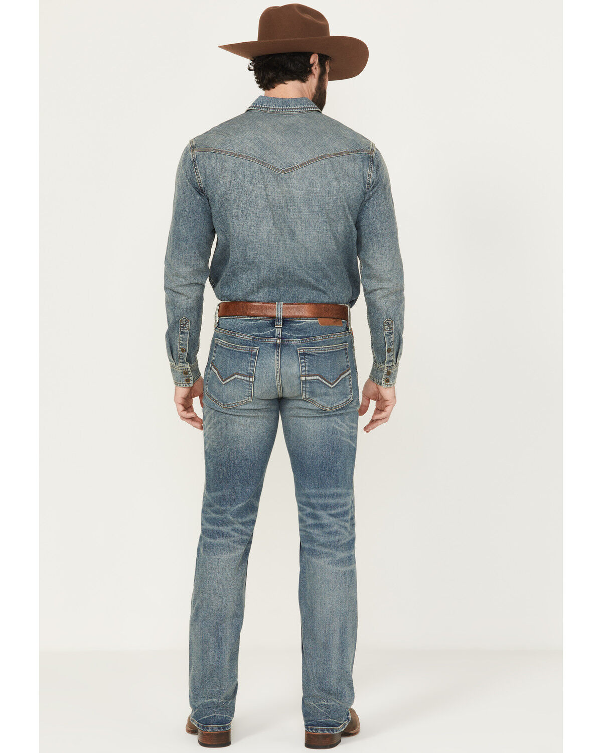 Image #3 - Moonshine Spirit Men's Twister Medium Wash Slim Straight Stretch Denim Jeans, Medium Wash, hi-res