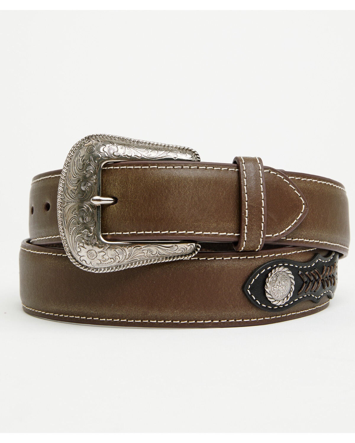 Image #1 - Nocona Men's Ribbon Concho Western Belt, Assorted, hi-res