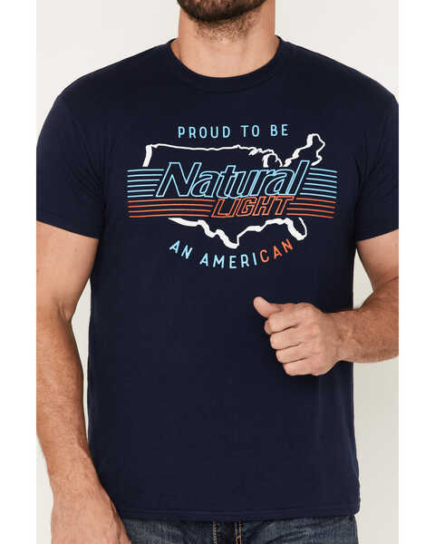 Image #3 - Brew City Beer Gear Men's Natural Light American Graphic T-Shirt, Navy, hi-res