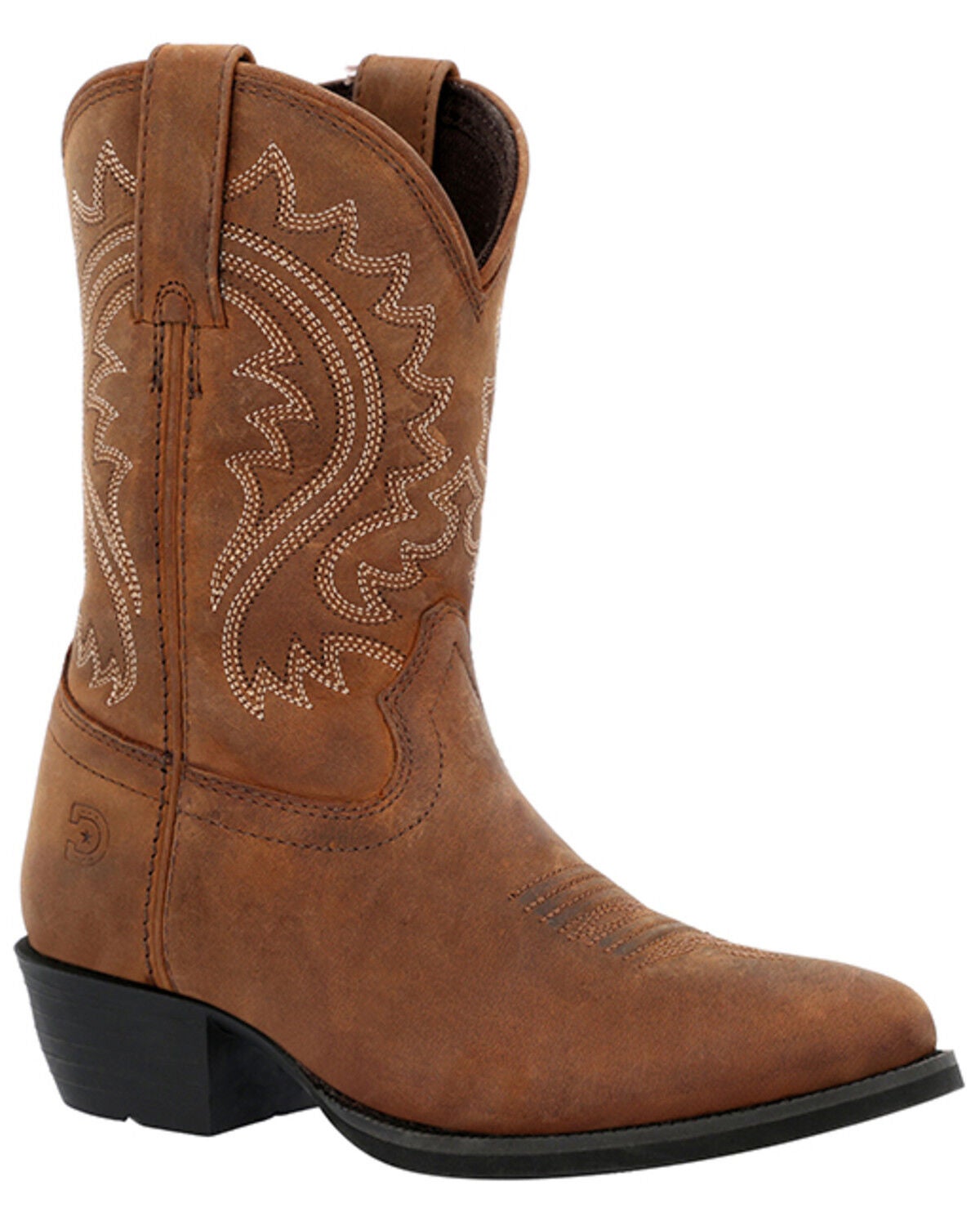 Durango Girls' Shyloh Western Boots - Round Toe, Brown, hi-res