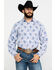 Tuf Cooper Men's Stretch Paisley Print Long Sleeve Western Shirt , Blue, hi-res