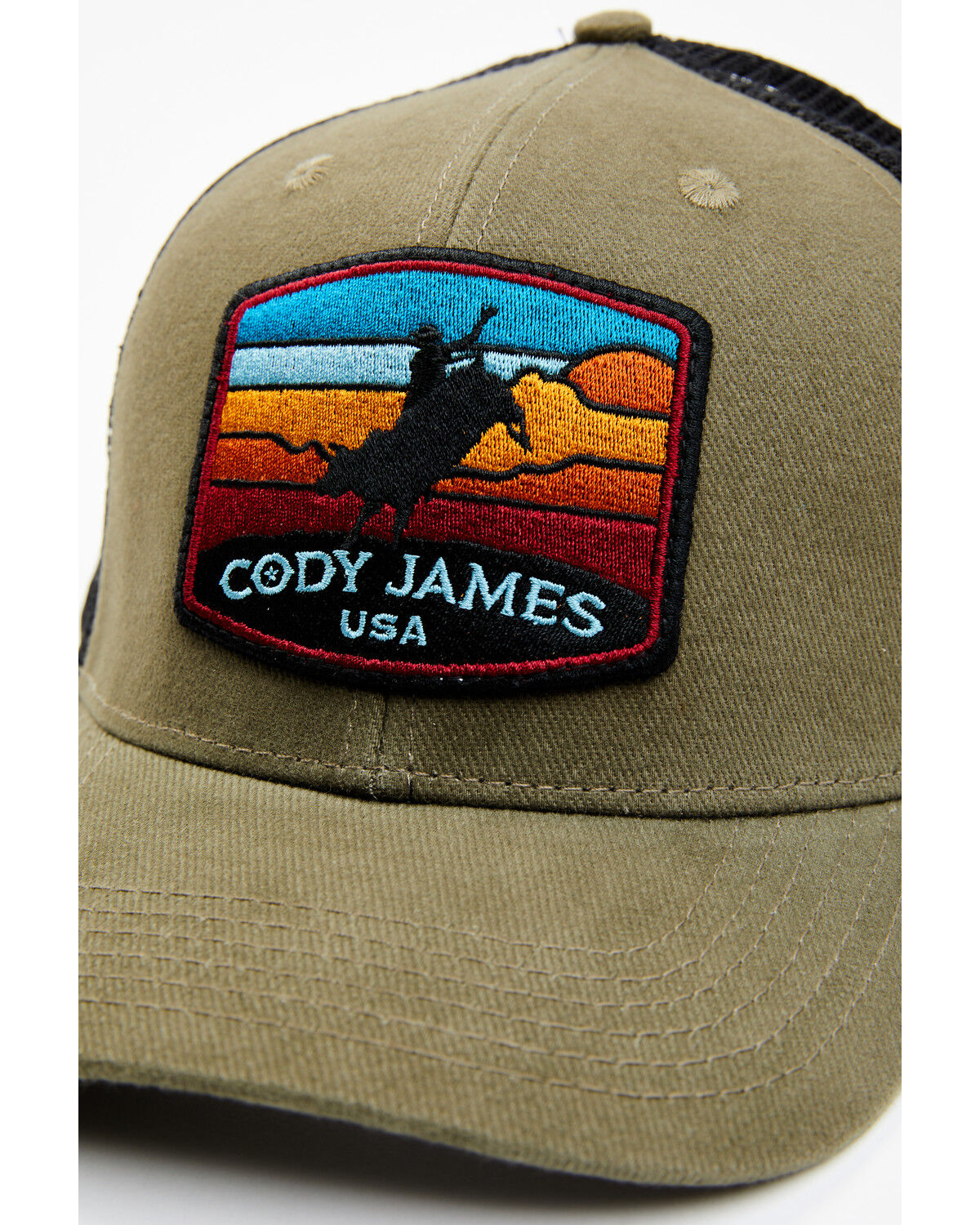 Image #2 - Cody James Men's Serape Striped Bull Rider Patch Ball Cap, Medium Grey, hi-res