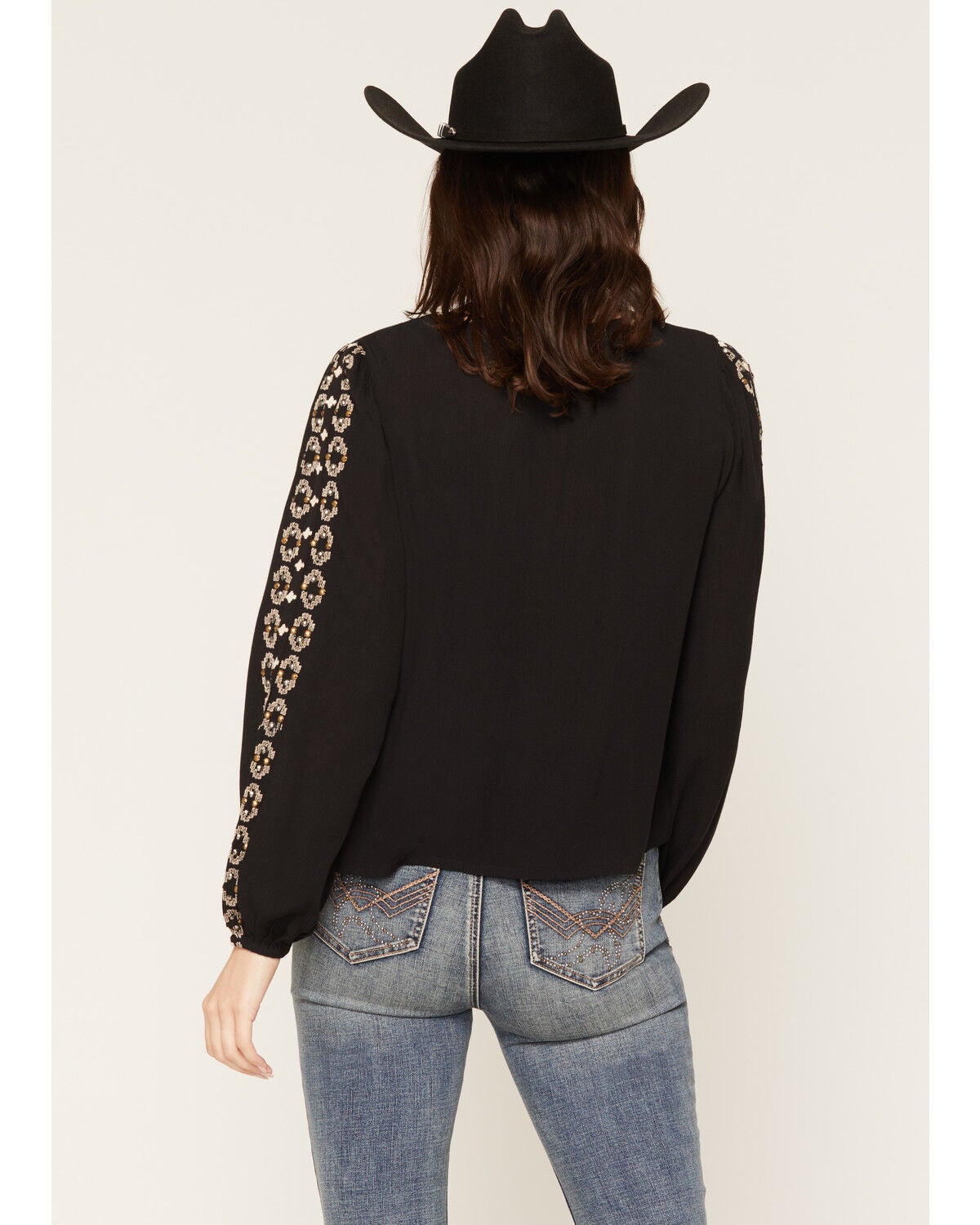 Image #4 - Idyllwind Women's Devonshire Embroidered Blouse, Black, hi-res