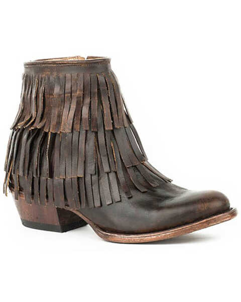 Stetson Women's Maggie Western Booties - Pointed Toe, Brown, hi-res