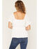 Image #4 - Angie Women's Twisted Front Peplum Top, White, hi-res