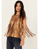 Image #1 - Idyllwind Women's Prescott Foiled Faux Suede Fringe Tank, Brown, hi-res