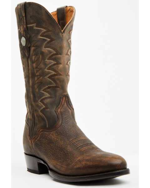 El Dorado Men's Bison Western Boots - Medium Toe , Chocolate, hi-res