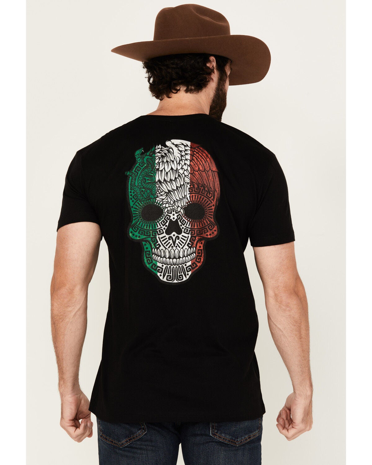 Image #1 - Moonshine Spirit&reg; Men's Eagle Skull Mexico Short Sleeve Graphic T-Shirt, Black, hi-res