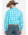 Panhandle Select Men's Blue Yarn Dye Plaid Long Sleeve Western Shirt , Light Blue, hi-res