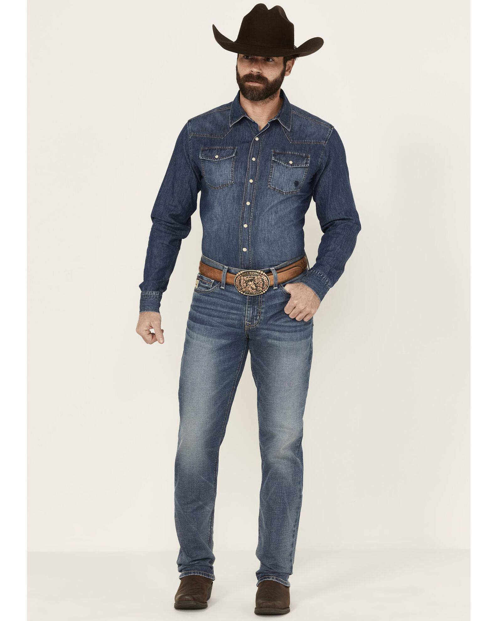Product Name: Cinch Men's Jesse Medium Stonewash Slim Straight Performance  Stretch Jeans