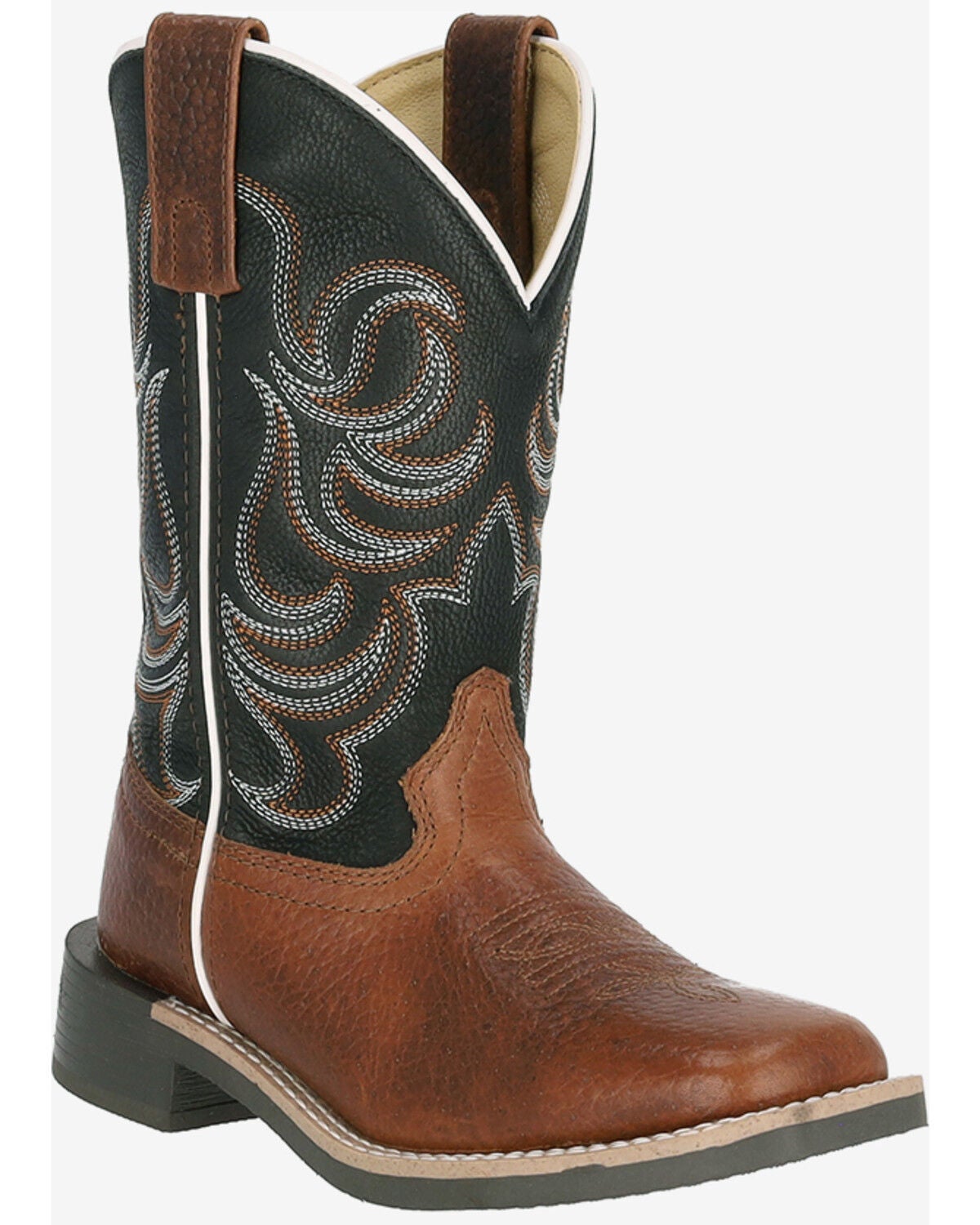 Smoky Mountain Little Boys' Grant Western Boots - Broad Square Toe, Black, hi-res